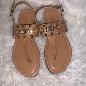 Tan w/gold studs Size 7 Guess sandals brand new never been worn